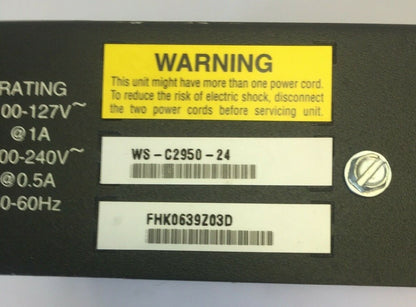 CISCO WS-C2950-24 CATALYST 24 PORT ETHERNET MANAGED NETWORK SWITCH1