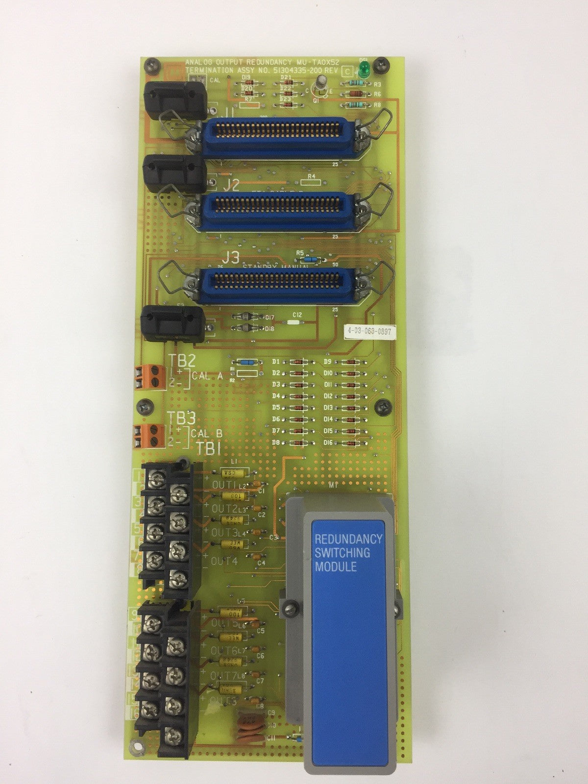 HONEYWELL 51304335-200 REV C TERMINATION ASSY ANALOG OUTPUT REDUNANCY MU-TA0X521