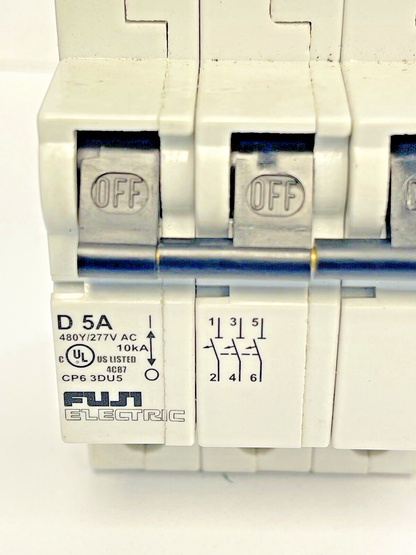 FUJI - CP6 3DU5 -5A MANUAL MOTOR CONTROLLER - 480/277 VAC & CP6 H1U AUX CONTACT2