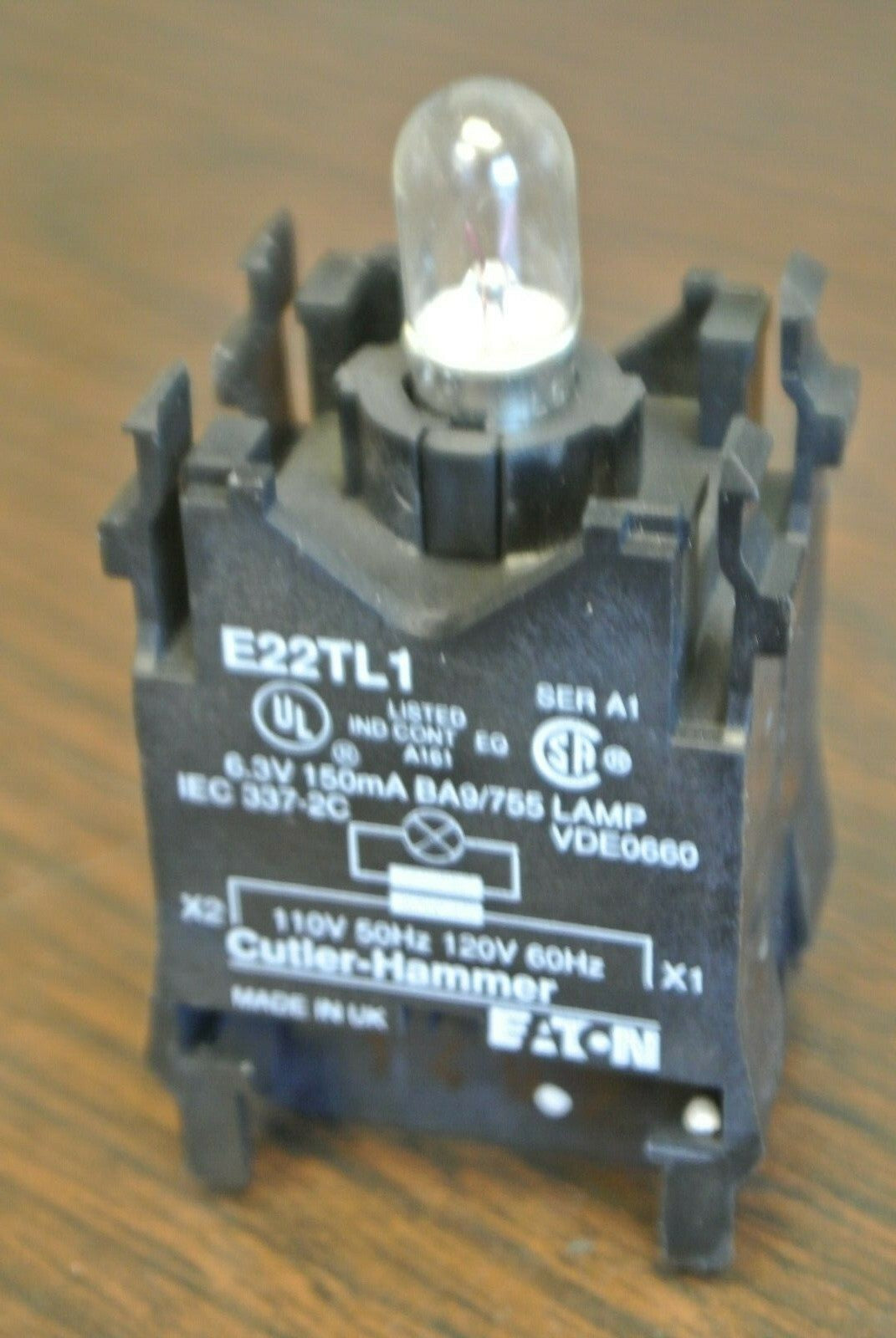 CUTLER-HAMMER E22TL1 TRANSFORMER UNIT 120V / 6.3V, 150mA / NEW SURPLUS0