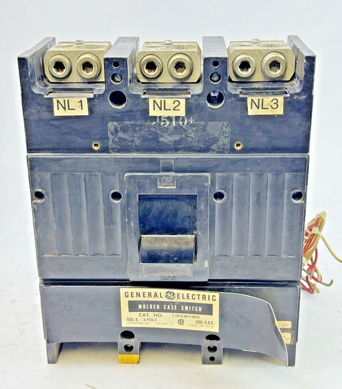 GE - TJJ436400 - MOLDED CASE SWITCH W/ AUXILIARY SWITCH - 3 POLE/600VAC/400A1