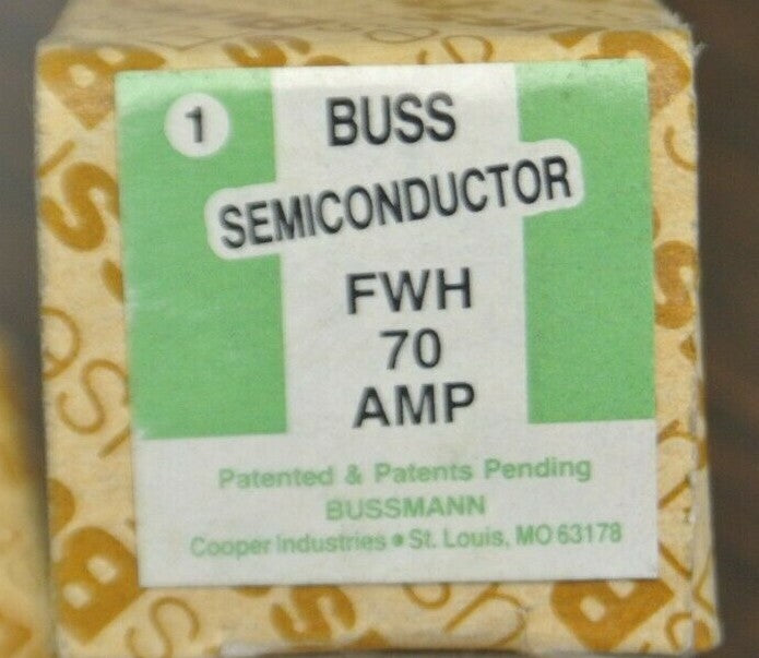 BUSSMANN FWH70 SEMICONDUCTOR FUSE / 500V / 70A / NEW SURPLUS / EACH3