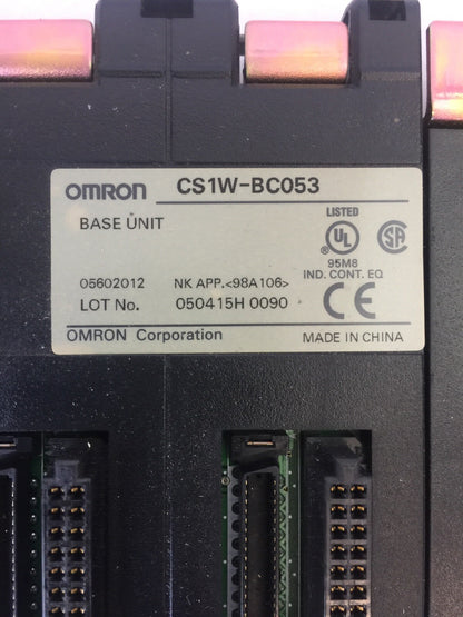 OMRON CS1W-BC053 BASE UNIT W/ C200HW-PA20S POWER SUPPLY 100-120/200-240VAC1