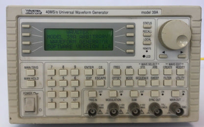 WAVETEK MODEL 39A 40MS/s UNIVERSAL WAVEFORM GENERATOR0