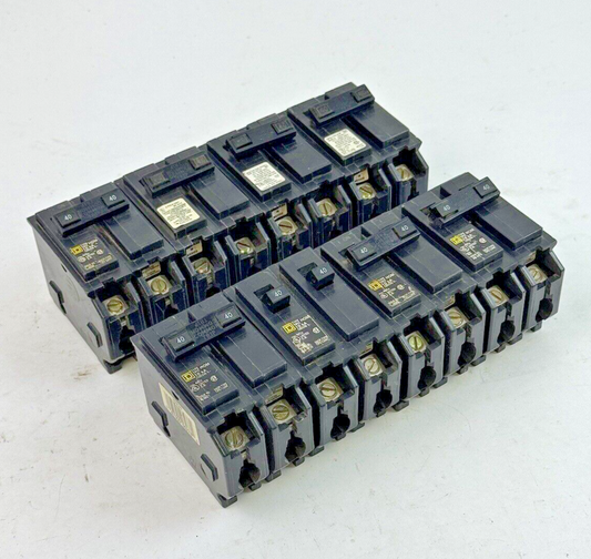 SQUARE D **LOT OF 8** HOM240 - CIRCUIT BREAKERS - 2 POLE/ 40 A/ 240 VAC0