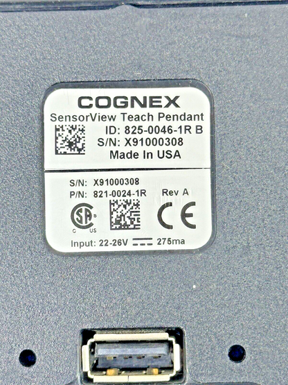 COGNEX - 821-0024-1R REV A - SENSORVIEW TEACH PENDANT - ID: 825-0046-1R B1