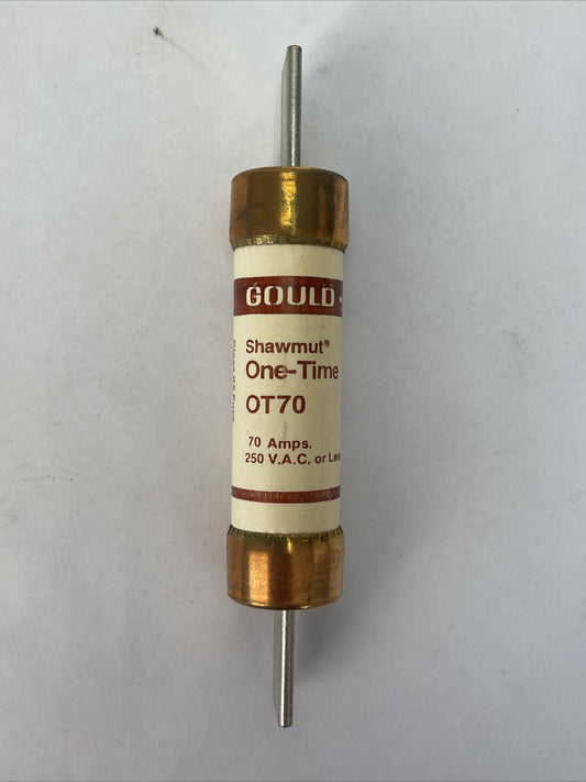 GOULD SHAWMUT OT70 ONE-TIME FUSE 70AMP 250VAC CLASS K5 (LOT OF 5)0