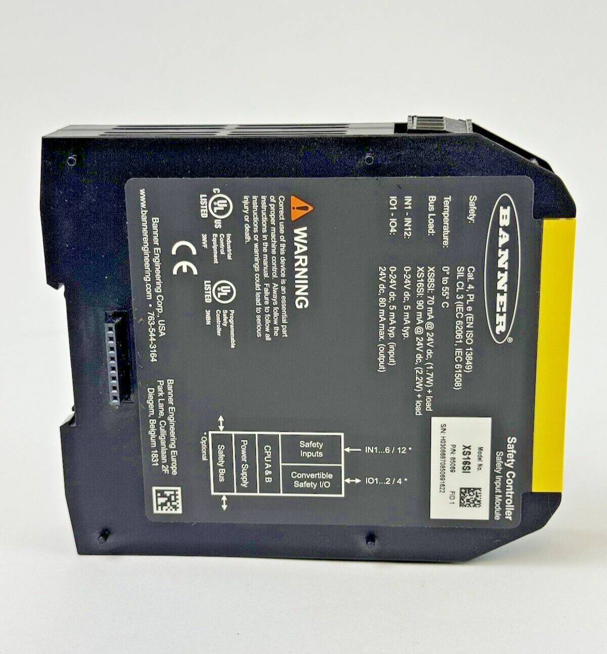 BANNER - XS16si - SAFETY CONTROLLER EXPANSION MODULE - 16 TERMINAL INPUTS,4 CONV2