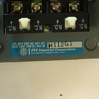 ITE H112G1 PUSH BUTTON CONTROL 600VAC3
