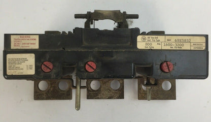 WESTINGHOUSE 69E5832 AB TRIP UNIT 3POLE 800AMP 1600-3200 INST TRIP AMPS0