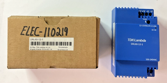 TDK-LAMBDA DRL60-12-1 POWER SUPPLY MODULE 240VAC 15VDC 50/60HZ 54W0
