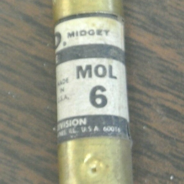 LOT of 8 / ECONOMY / ECO / FPE MOL-6 MIDGET FUSE / 6A / 250V1