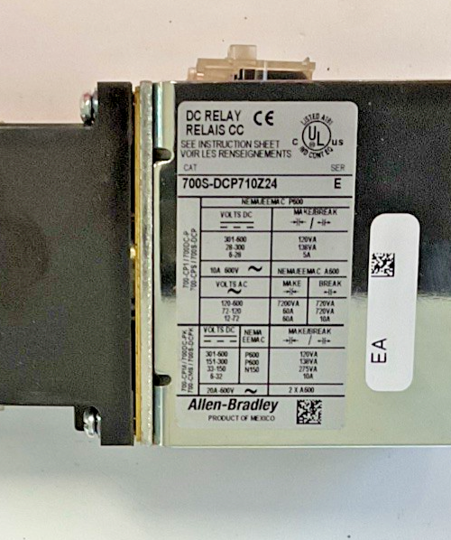 ALLEN BRADLEY 700S-DCP710Z24 RELAY SER.E 600VAC 20A1