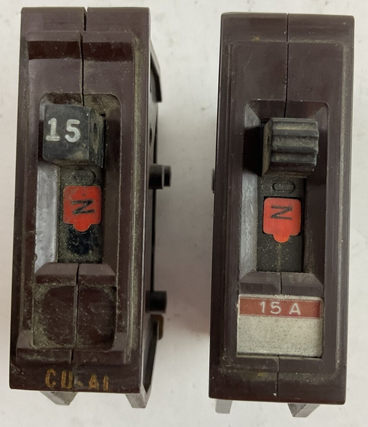 WADSWORTH A115 CIRCUIT BREAKER 15AMP 120/240VAC 1POLE (LOT OF 2)0