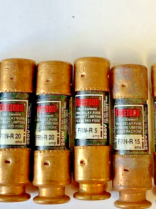 BUSSMANN FRN-R 15(3), FRN-R 20(3), FRN-R 5(1) FUSE FUSETRON 250VAC ***BAG OF 7**2