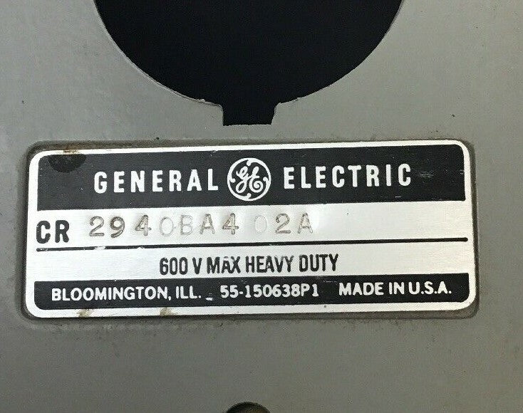 GE CR2940BA402A GENERAL PURPOSE ENCLOSURE 600V MAX HEAVY DUTY3