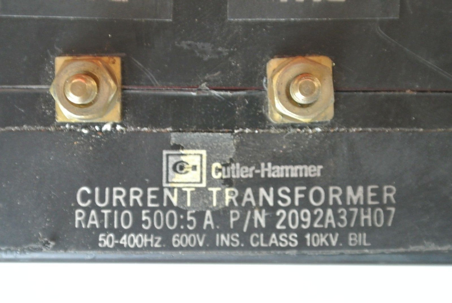 CUTLER-HAMMER 3P85-501  2092A37H07 CURRENT TRANSFORMER 500:5 RATIO 600V 50-400Hz3
