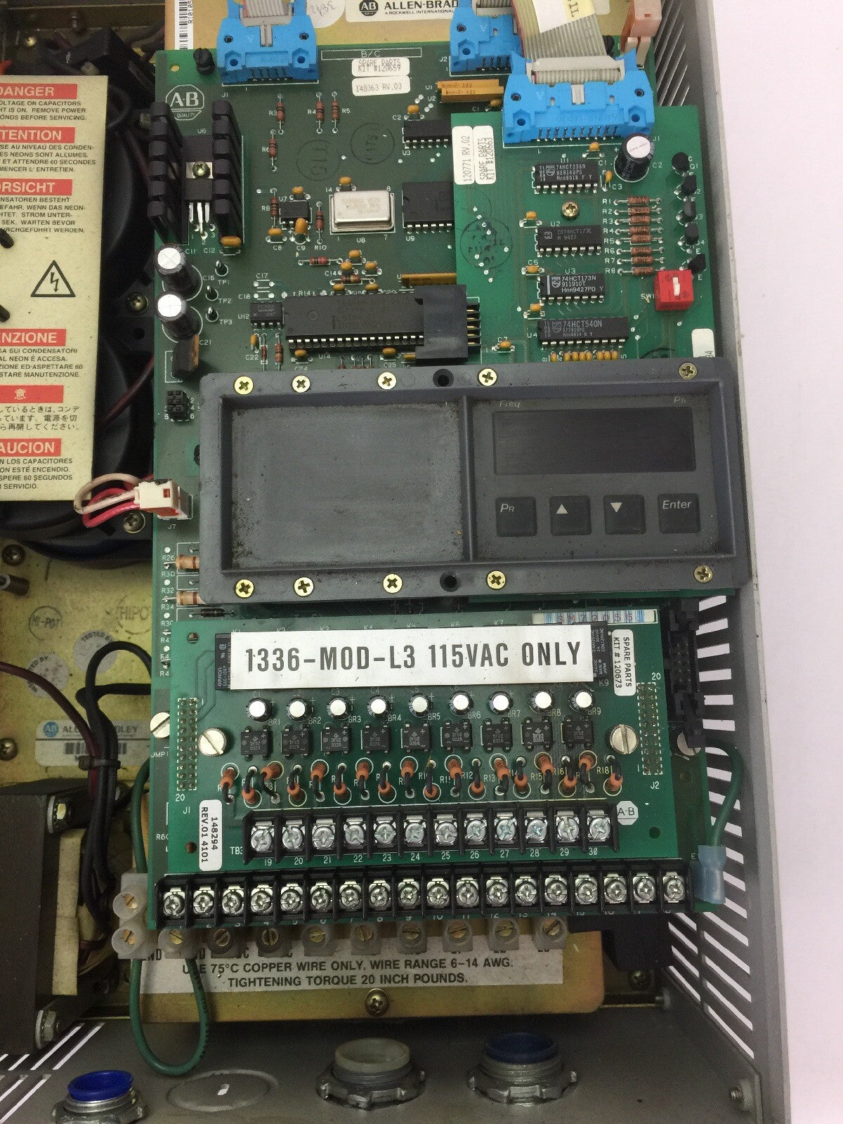 ALLEN BRADLEY 1336-B007-EAD-L3 CONSTANT TORQUE AC DRIVE 380/415/460V OUTPUT 13A8