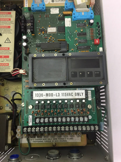 ALLEN BRADLEY 1336-B007-EAD-L3 CONSTANT TORQUE AC DRIVE 380/415/460V OUTPUT 13A8
