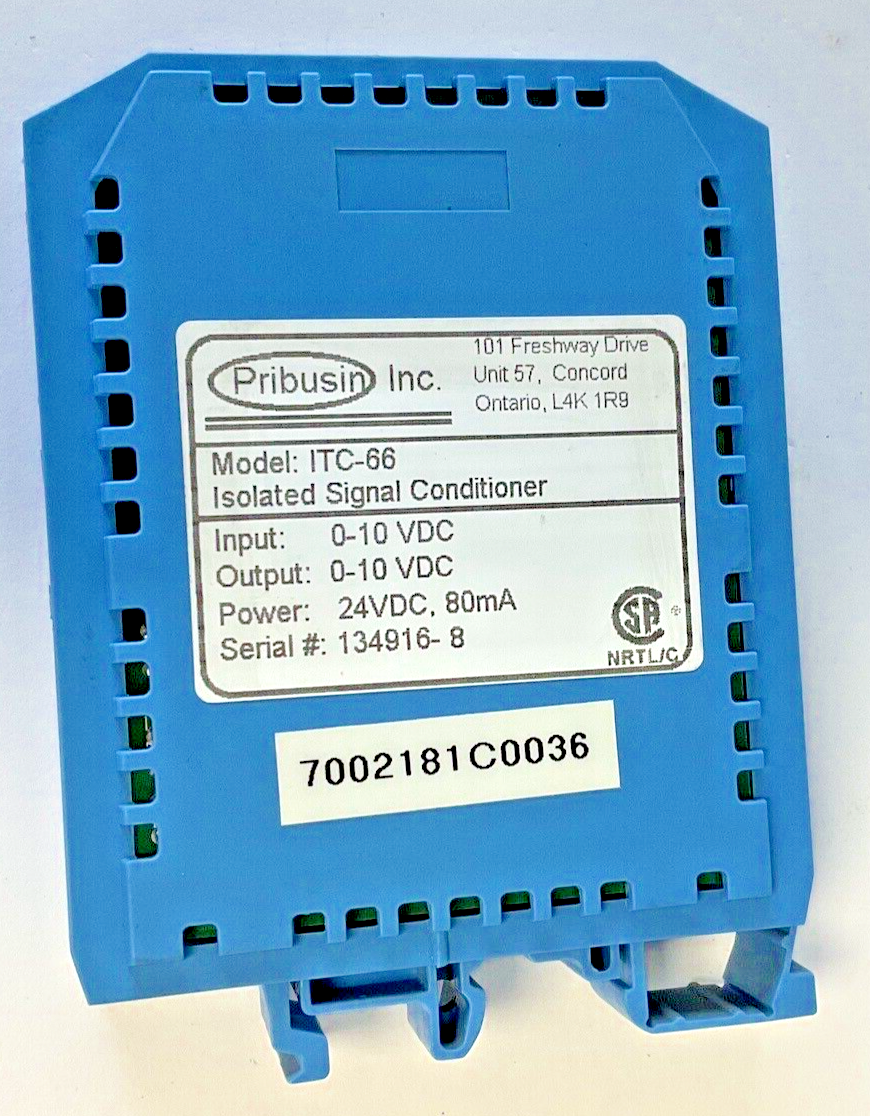 PRIBUSIN ITC-66 ISOLATED SIGNAL CONDITIONER 24VDC 80MA5