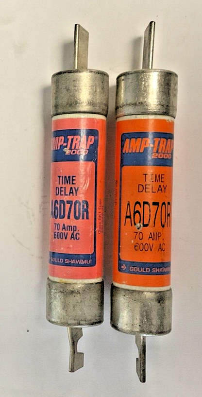 GOULD SHAWMUT A6D70R 70A TIME DELAY 600VAC AMP-TRAP 2000 ***LOTOF2***0