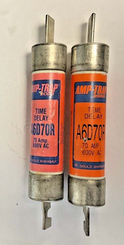 GOULD SHAWMUT A6D70R 70A TIME DELAY 600VAC AMP-TRAP 2000 ***LOTOF2***0