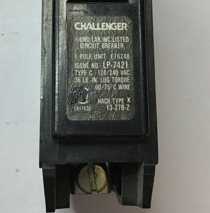 CHALLENGER C130 CIRCUIT BREAKER 120/240VAC TYPE C 1POLE ***LOTOF3***2