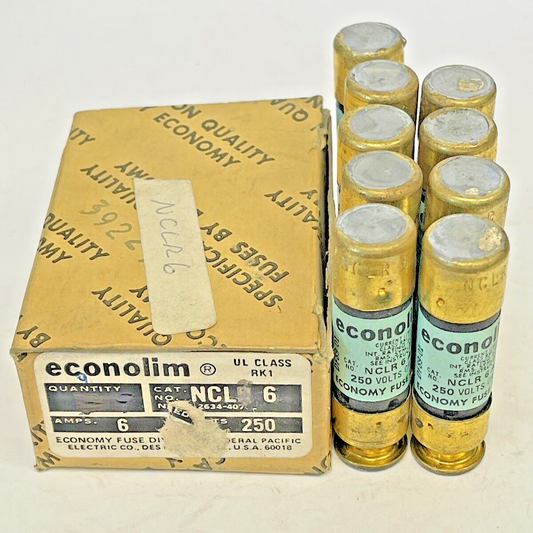 ECONOLIM *BOX OF 9* - NCLR 6 - 6 AMP, 250 VAC, CURRENT-LIMITING CLASS RK1 FUSES0