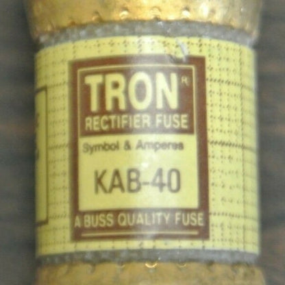 BUSSMANN / TRON KAB40 RECTIFIER FUSE / 250V / 40A / NEW SURPLUS / EACH1