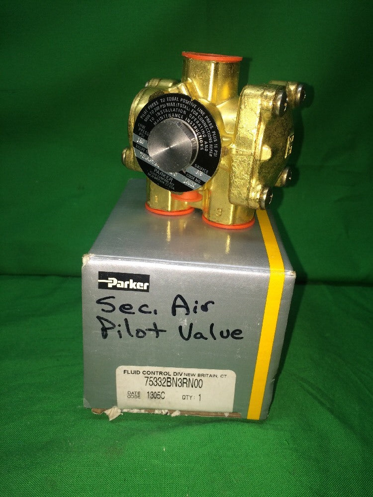 3/8" PortFluid Control Solenoid Valve 3-Way 180 PSI Parker 75332BN3RN000