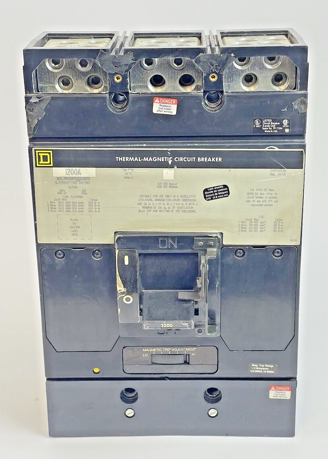 SQUARE D - MHL36120040DC1625 - CIRCUIT BREAKER - 1200 A, 600 VAC, 3 POLE1