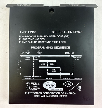 FIREYE TYPE EP160 PROGRAMMER0