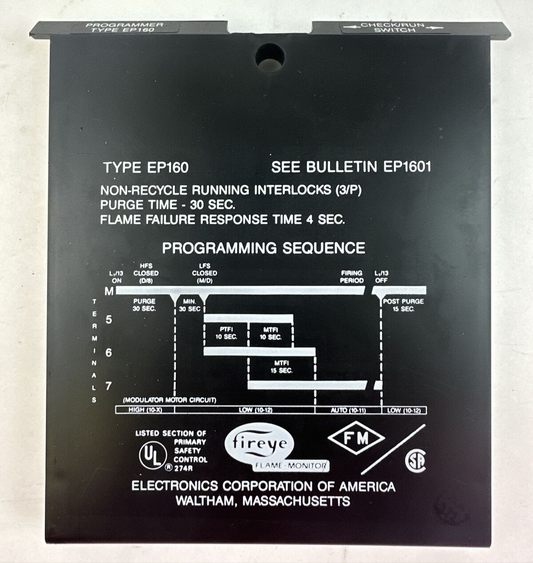 FIREYE TYPE EP160 PROGRAMMER0