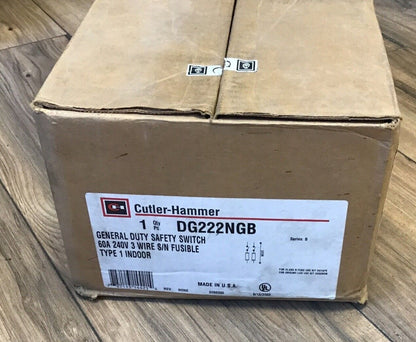 CUTLER HAMMER DG222NGB GENERAL DUTY SAFETY SWITCH 60A 240V INDOOR0