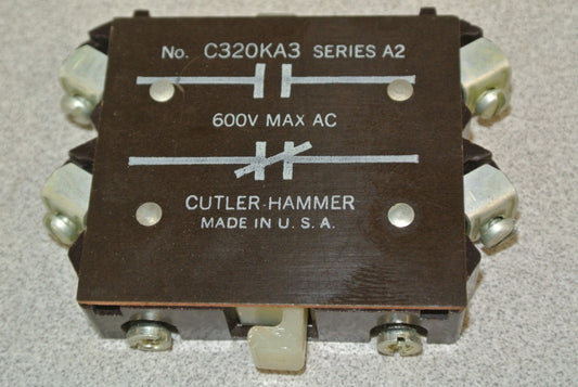 CUTLER-HAMMER C320KA3 AUXILIARY CONTACT / N.O., N.C. / SIZE 1 / 600VAC0
