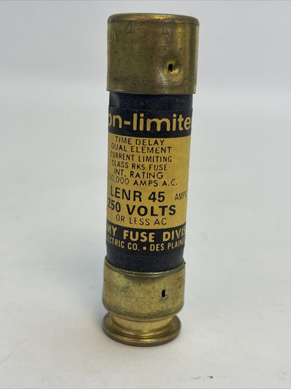ECONOMY LENR 45 ECON-LIMITER TIME DELAY CLASS RK5 FUSE 45A 250VAC (BOX OF 4)1