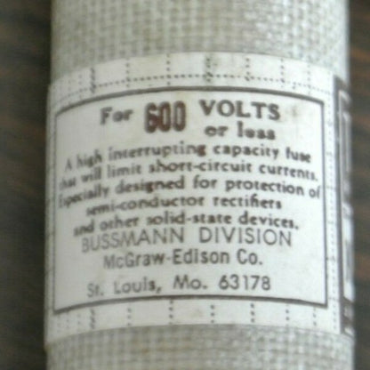 BUSS KAC60 RECTIFIER FUSE 60A / 600V / NEW SURPLUS3