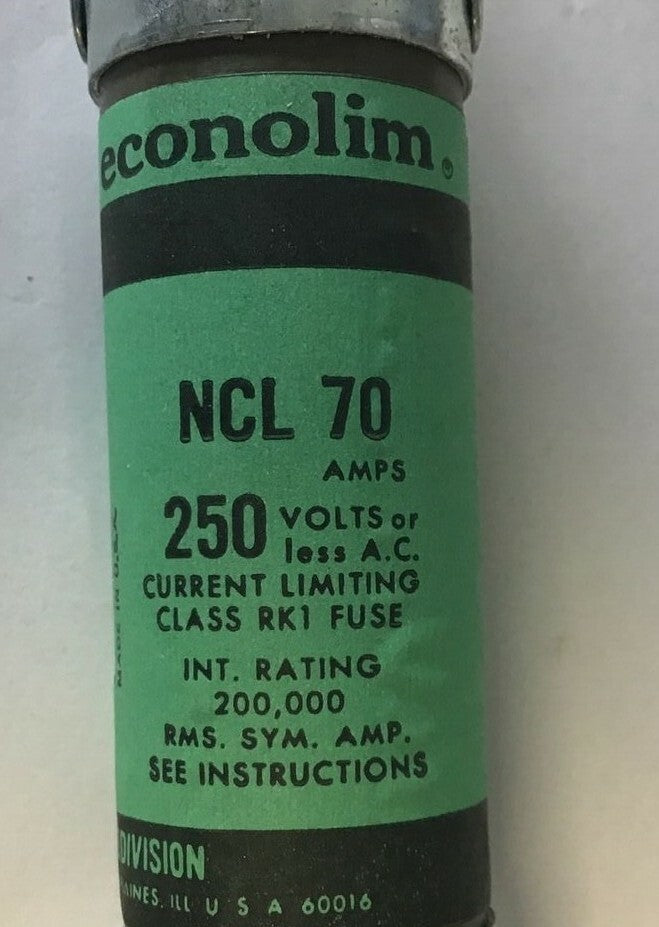 ECONOMY NCLR 70  CURRENT LIMITING RK1 FUSE 70A NCL70***LOTOF5***3