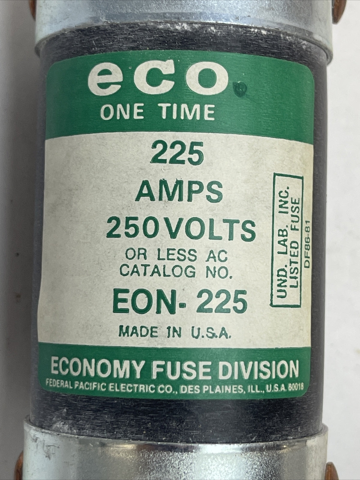 ECONOMY EON225 ECO ONE TIME FUSE 225AMP 250VAC2