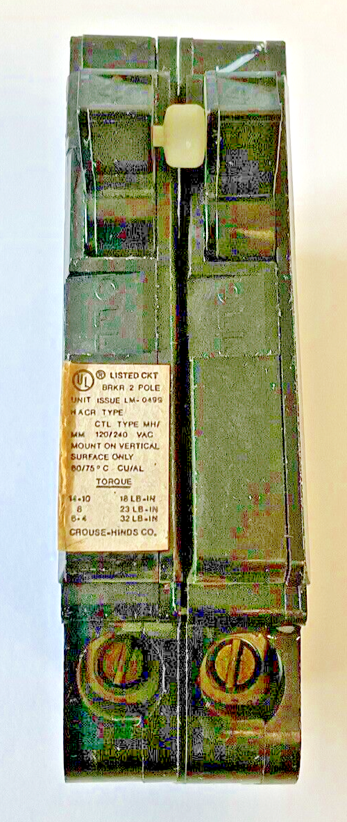 CROUSE-HINDS MH/MM 40A CIRCUIT BREAKER 2POLE 120/240VAC0