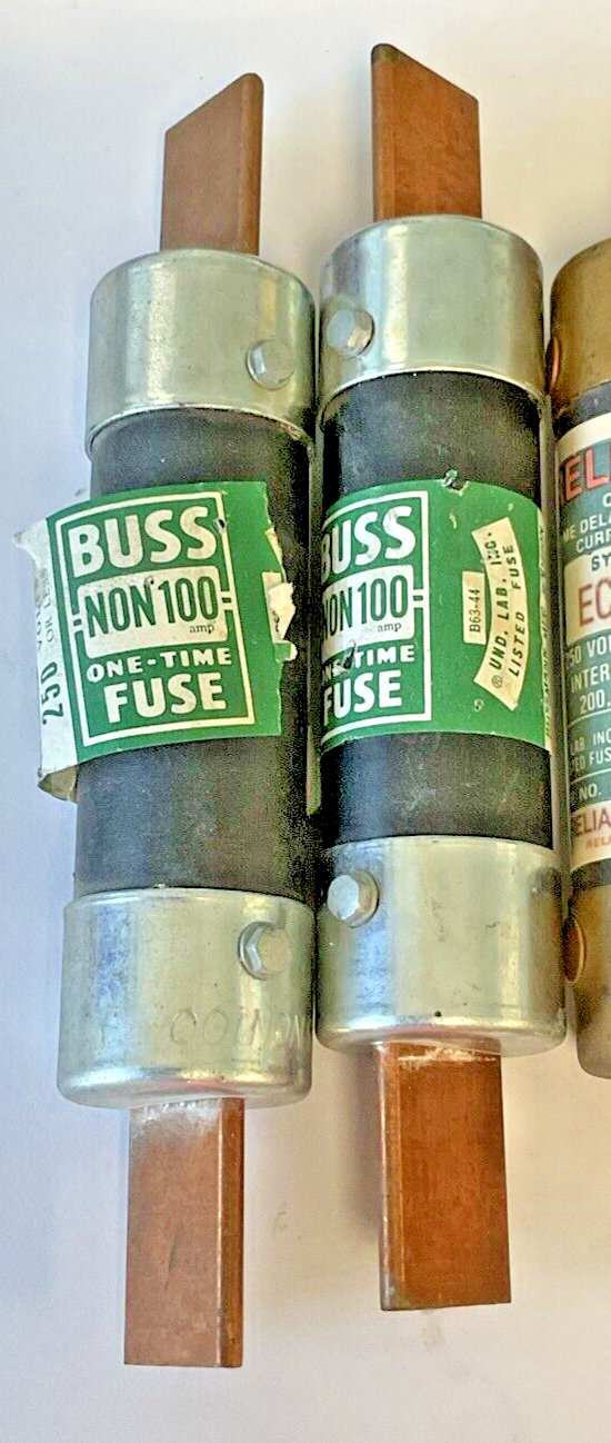 BUSSMANN/RELIANCE NON100, ECNR100, FRN100 FUSES 100A 250VAC ***LOTOF6***1