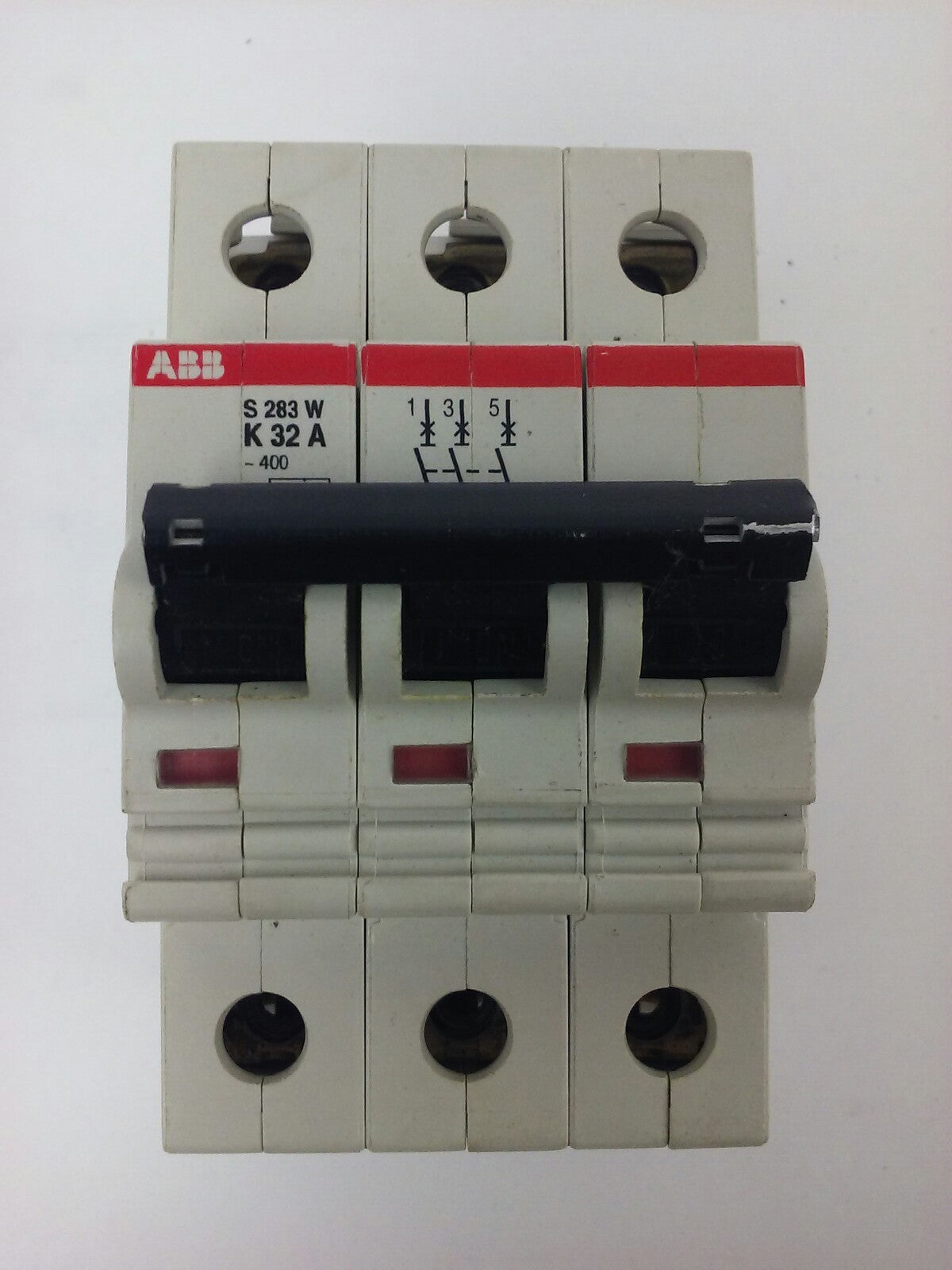 ABB S283W, CIRCUIT BREAKER, K32A, 3POLE, 277/480VAC, MAX 254/440, VDE0660, NEW0