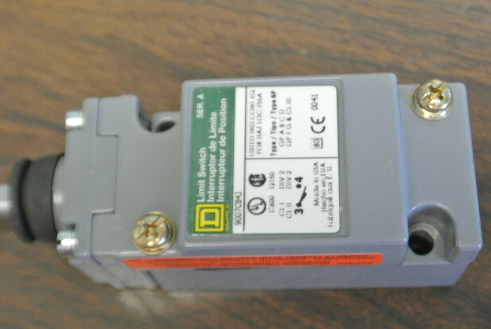 SQUARE D 9007 C84J Ser. A / LIMIT SWITCH w/ DELRIN TRIP / NEW SURPLUS / 9007C84J6