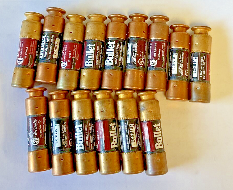 BUSSMANN ECNR10 BULLET FUSE 250VAC 10AMP RK5***LOTOF15****0