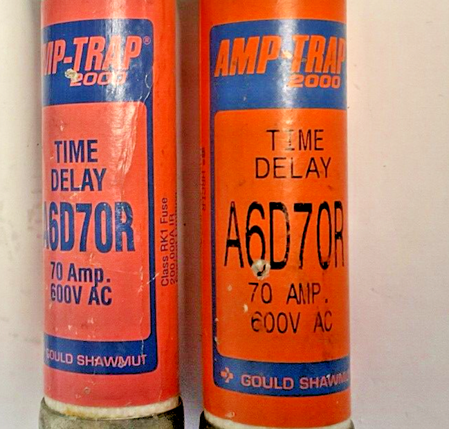 GOULD SHAWMUT A6D70R 70A TIME DELAY 600VAC AMP-TRAP 2000 ***LOTOF2***1