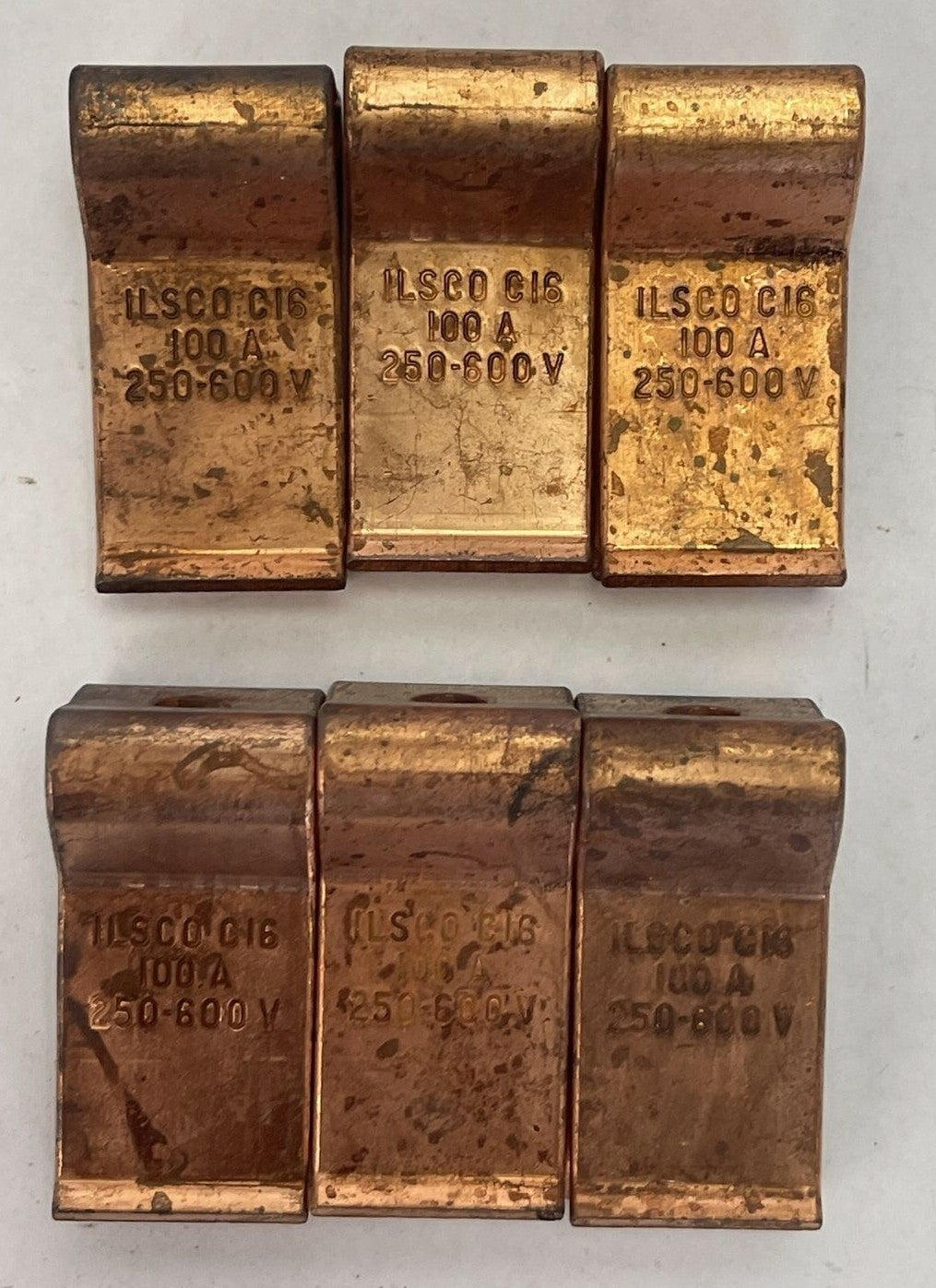 ILSCO C16 100A 250-600V FUSE CLIP (LOT OF 6)0