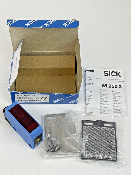 SICK - WL250-2P2431 - PHOTOELECTRIC RETRO-REFLECTIVE SENSOR DUAL LENS- 6 044 6990