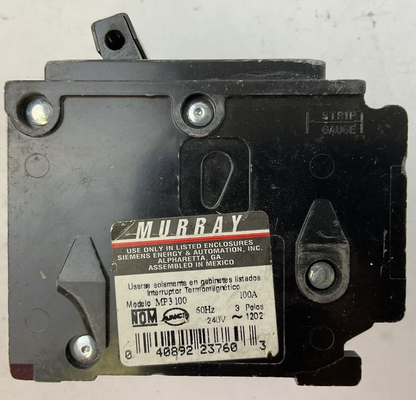 MURRAY MP3100 CIRCUIT BREAKER 100AMP 3POLE 240VAC1