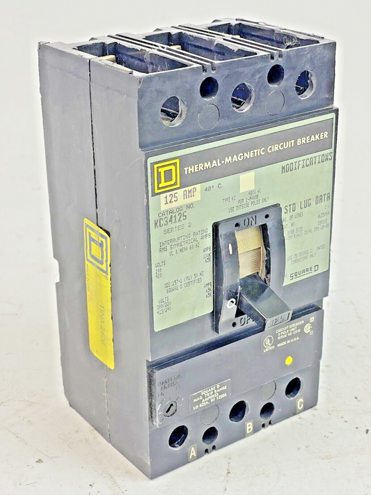 SQUARE D - KC34125 SERIES 2 - CIRCUIT BREAKER - 125 A, 480 VAC, 3 POLE0