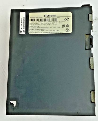 SIEMENS 6SE6440-2UD13-7AA1 FREQUENCY INVERTER MICRMASTER 440 VER. H01/2.211